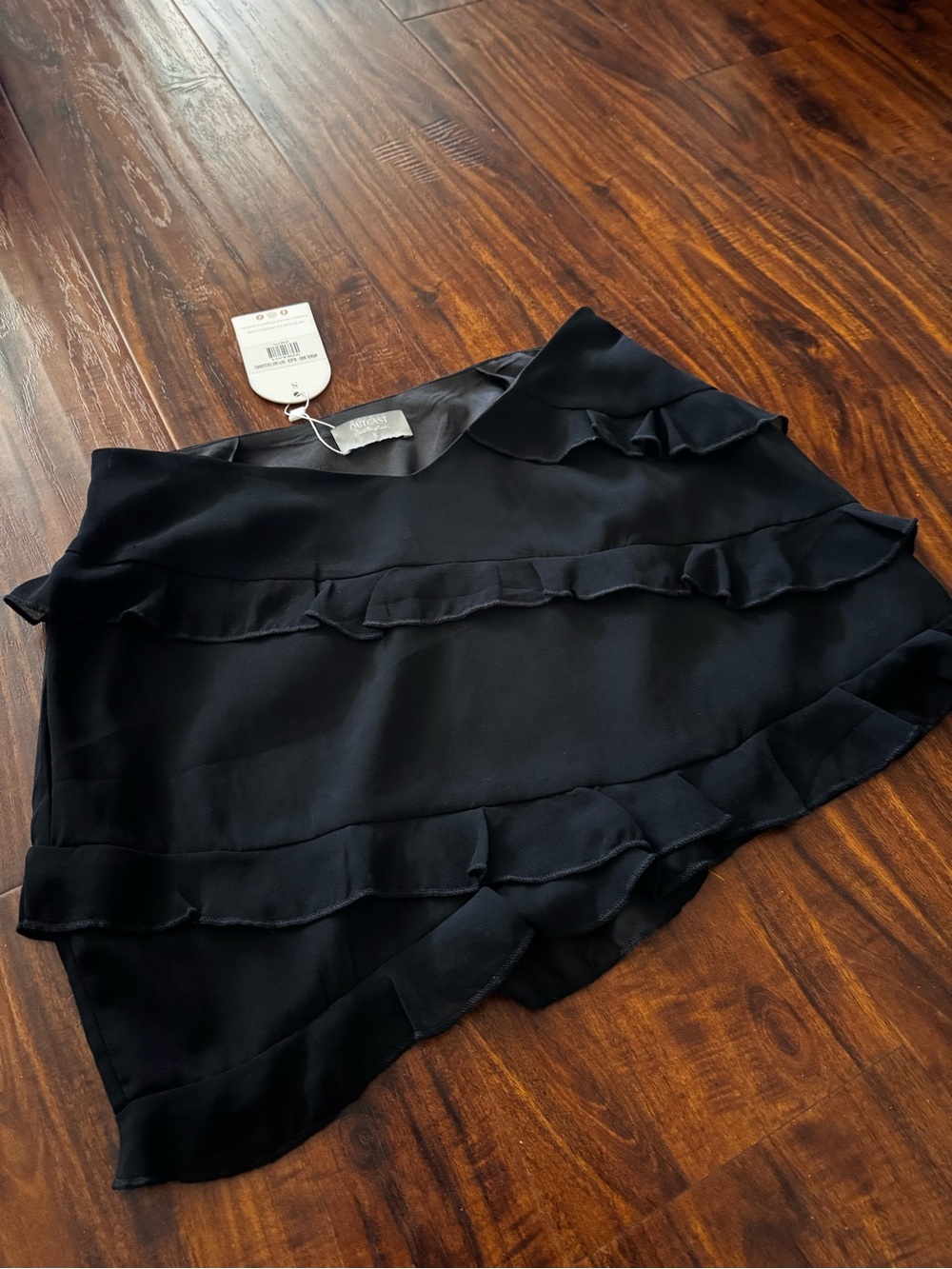 NWT Outcast Clothing Aperol Black Ruffle Mini Skirt
